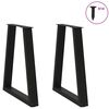 vidaXL Coffee Table Leg Set of 2 Black Steel 19.7 x 28.3 in