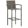 vidaXL Garden Bar Set Grey Solid acacia wood, PE rattan, powder-coated steel