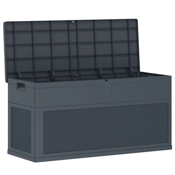 vidaXL Cushion Box Anthracite Plastic Medium Cushion Box Rectangular