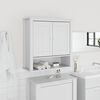 vidaXL Bathroom Wall Cabinet White Solid pine wood, engineered wood, metal