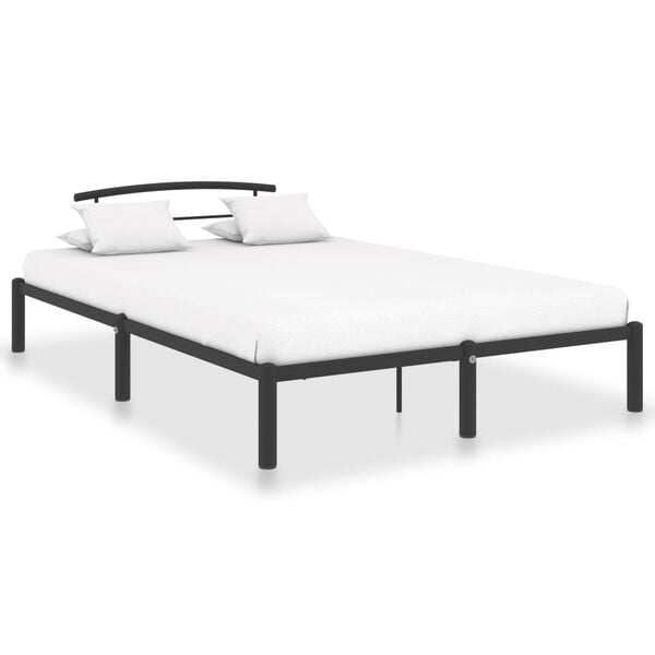 vidaXL Bed Frame Black Metal Double Bed Durable Bed Frame