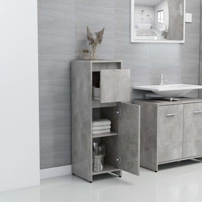 vidaXL Bathroom Cabinet Concrete Gray 11.8"x11.8"x37.4" Engineered Wood