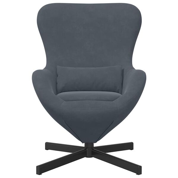 vidaXL Egg Chair Dark Grey 24.80 x 28.74 x 35.43 in Velvet