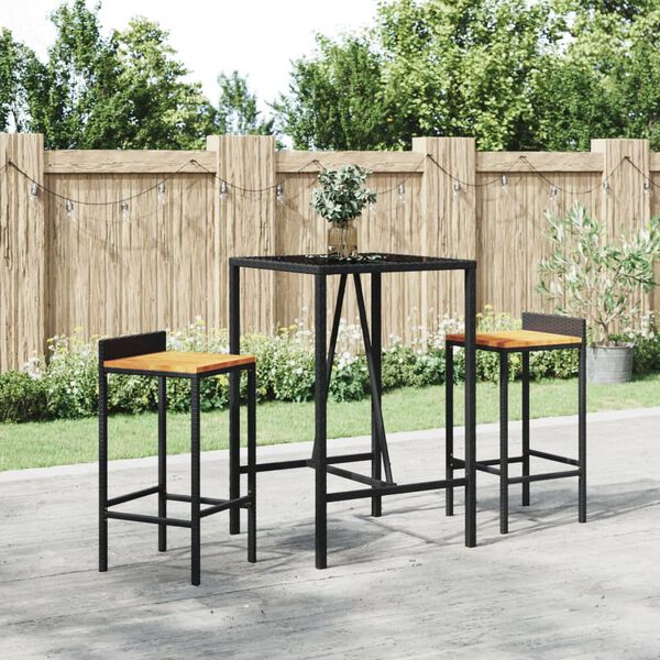 vidaXL Garden Bar Set Black