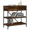 vidaXL Console Table Smoked oak Engineered wood and metal Medium