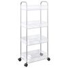vidaXL Storage Trolley 4-Tier Transparent 14.6x11.0x37.4" Acrylic