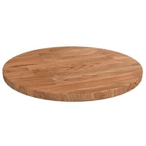 vidaXL Table Top Light brown Solid oak wood Ø11.8 in Durable Table Top