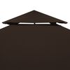 vidaXL 2-Tier Gazebo Top Cover 9.1 oz/yd&sup2; 13.1'x9.8' Brown