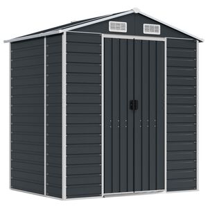 vidaXL Garden Shed Anthracite Galvanized Steel 75.2 x 51.2 x 78.0 in