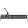 vidaXL Sun Lounger Black, Cream White