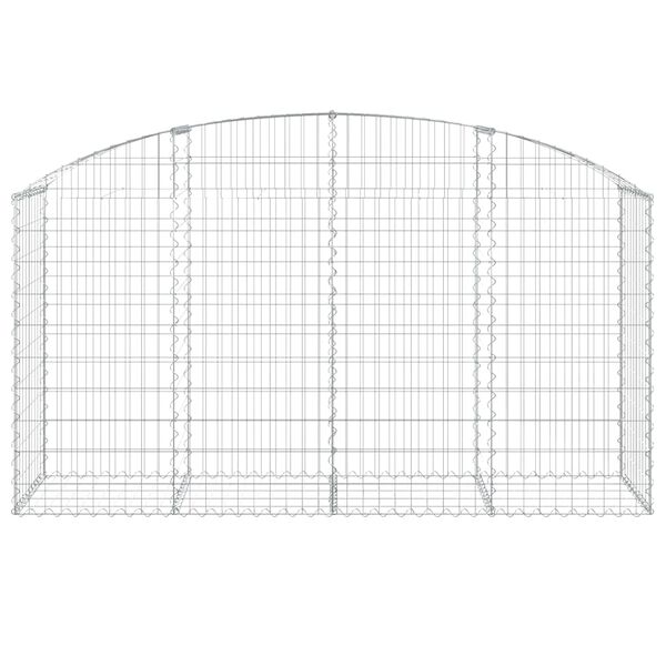 vidaXL Gabion Basket Silver Galvanized Iron 78.7 x 19.7 x 47.2 in