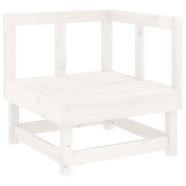 vidaXL Garden Lounge Set White Solid Pine Wood, Plywood Large Modular