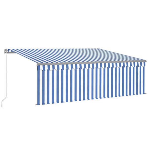 vidaXL Retractable Awning Blue and white