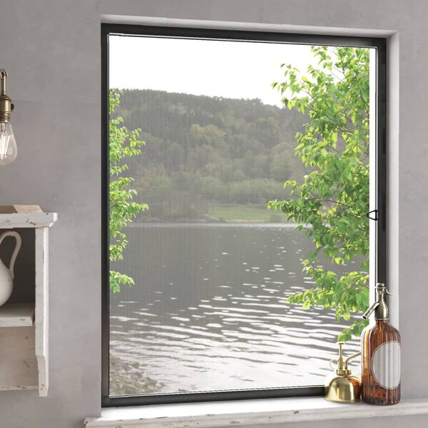 vidaXL Insect Screen Anthracite Aluminum, Fiberglass 39.4x47.2 in