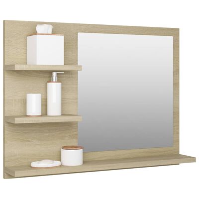 vidaXL Bathroom Mirror Sonoma Oak 23.6"x4.1"x17.7" Chipboard