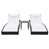 vidaXL Sunlounger Set of 2 Black and white