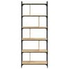 vidaXL Bookcase Sonoma Oak Engineered wood, Metal 6-Tier Tall