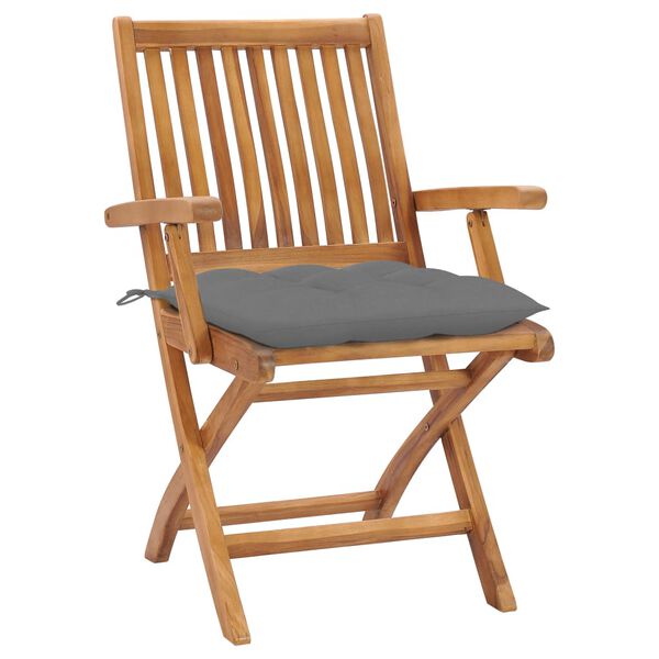 vidaXL Garden Chair Set of 2 Natural wood Teak wood Medium Collapsible