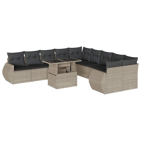 vidaXL Garden Sofa Set Light Grey