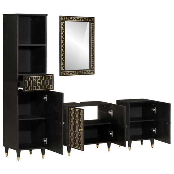 vidaXL 4 Piece Bathroom Furniture Set Solid Wood Mango