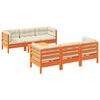 vidaXL Garden Sofa Set Wax brown, Cream Solid pine wood, Oxford fabric
