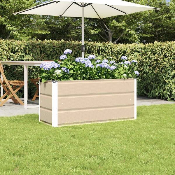 vidaXL Planter Ivory 39.37 x 15.75 x 17.72 in Steel