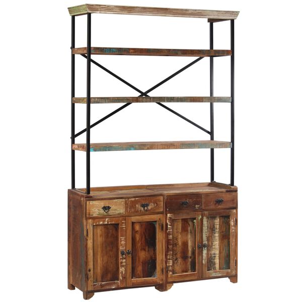 vidaXL Sideboard Varied wood shades Solid Reclaimed Wood, Steel Large
