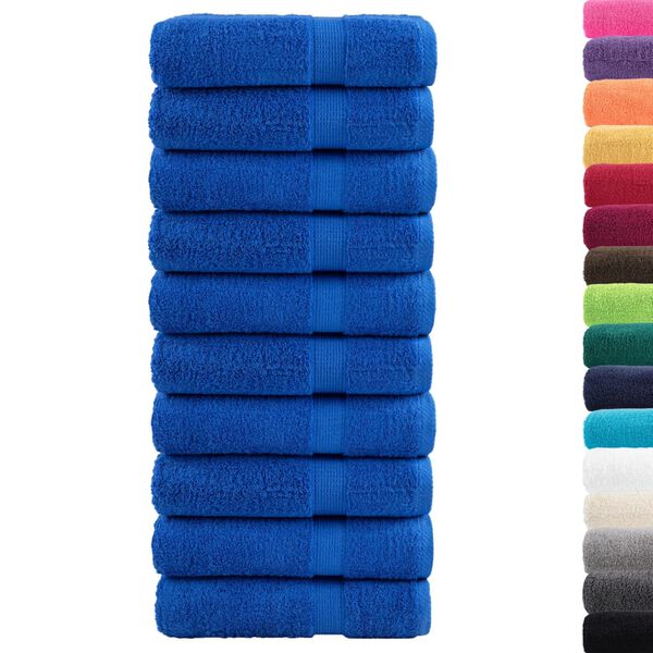 vidaXL Hand Towel Set of 10 Blue 100% Cotton 19.7 x 39.4 in
