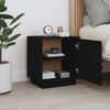 vidaXL Bedside Cabinet Black Solid pine wood Medium Bedside Cabinet