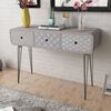 vidaXL Console Table with 3 Drawers Gray