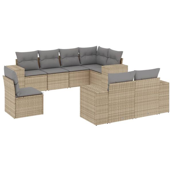 vidaXL Garden Sofa Set Beige, Light Grey