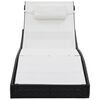 vidaXL Sunlounger Set of 2 Black and white