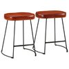 vidaXL Bar Stool Set of 2 Dark Brown