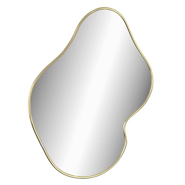 vidaXL Wall Mirror Gold Glass, PVC Medium Wall mounting Wall Mirror