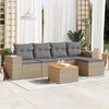 vidaXL Garden Sofa Set Beige PE rattan Large Modular Garden Sofa Set