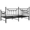 vidaXL Daybed Frame with Headboard Black Twin Steel