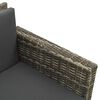 vidaXL Garden Lounge Set Grey PE rattan 3 Piece Set Adjustable Footrests