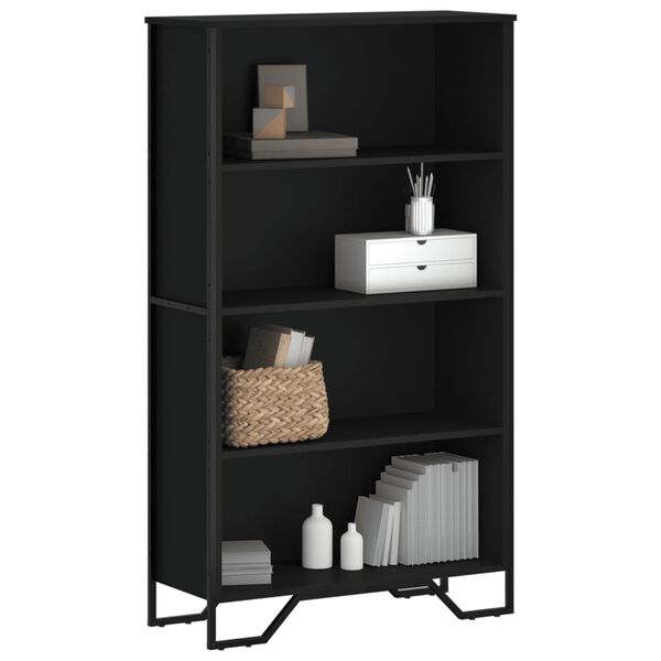 vidaXL Bookcase Black Engineered wood 31.5x12.2x54.1 in Bookcase