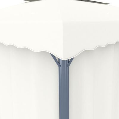vidaXL Gazebo with Curtain 13.1'x9.8' Cream White Aluminum