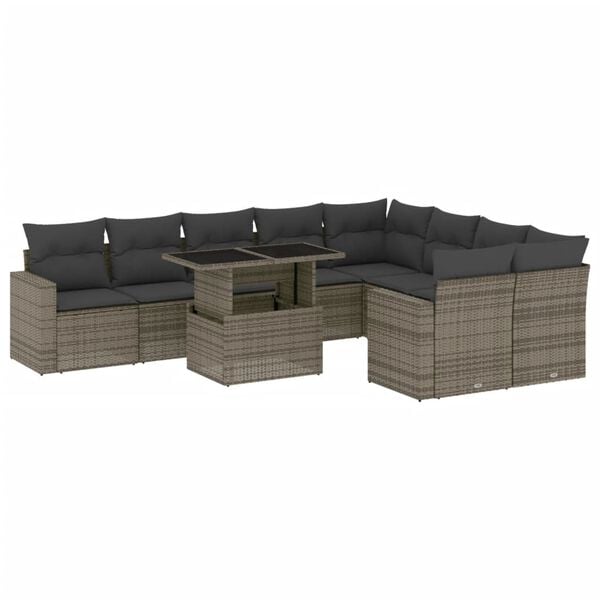 vidaXL Garden Sofa Set Grey