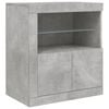 vidaXL Sideboard Concrete Grey Engineered Wood, Glass Large Sideboard
