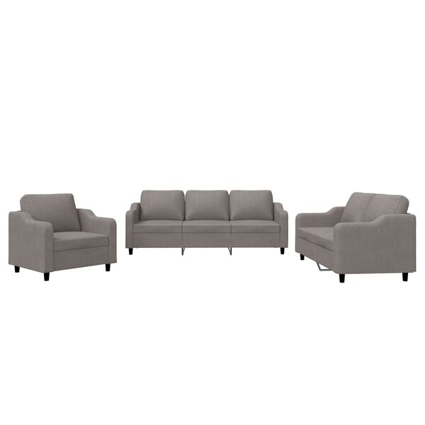 vidaXL Sofa Set Taupe Fabric (100% polyester), Metal, Textilene, Plywood