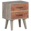 vidaXL Bedside Cabinet Grey and honey brown