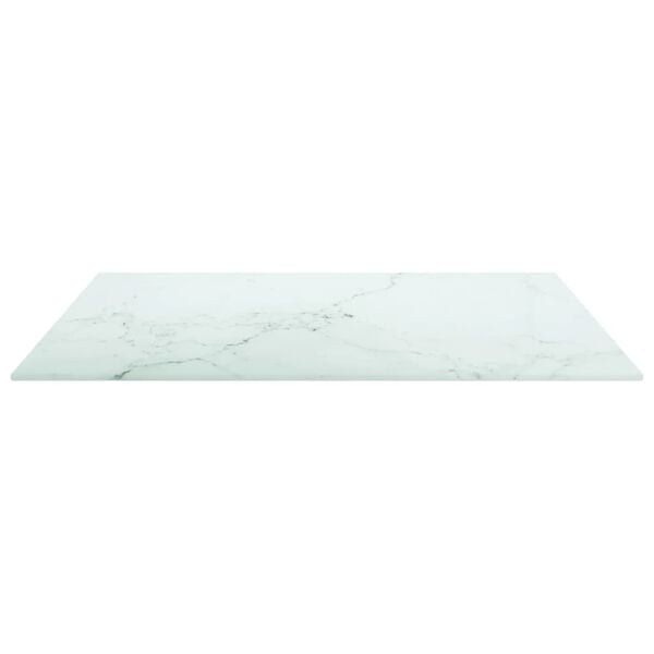 vidaXL Table Top White Tempered Glass Pattern Table Top Square