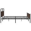 vidaXL Bed Frame Brown Oak Steel, Engineered Wood Full Bed Frame