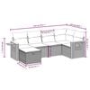 vidaXL Garden Sofa Set Grey PE rattan 6 Piece Set Modular