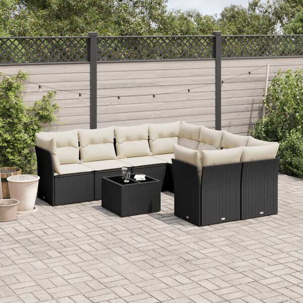 vidaXL Garden Sofa Set Black