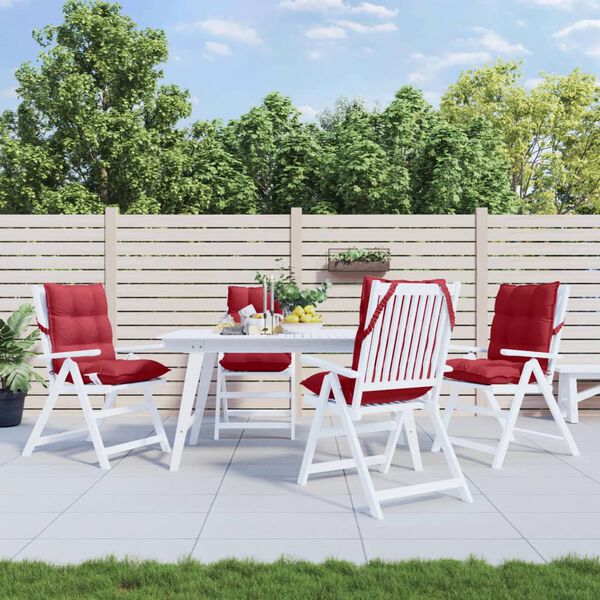 vidaXL Lowback Chair Cushion Set of 4 Wine red