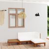 vidaXL Garden Lounge Set Cream white Solid Acacia wood, Polyester Medium