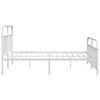 vidaXL Bed Frame White Powder-Coated Steel Double Storage Bed Frame